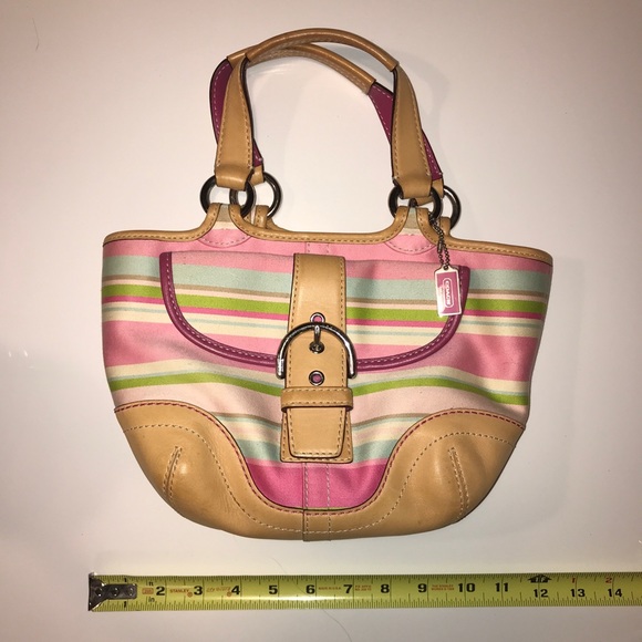 COACH Colorful Striped Shoulder Bag - Picture 2 of 6